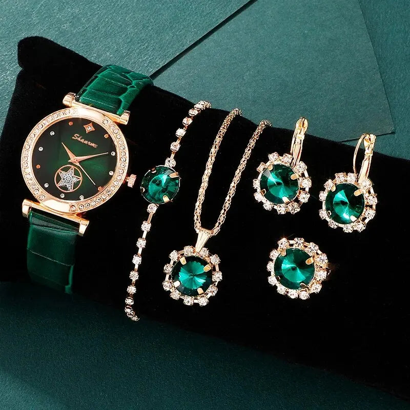 Elegantes Damen Set – Uhr & Schmuck im edlen Design