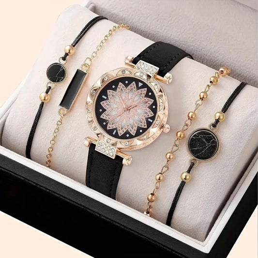 "Elegance Set – Uhr & Schmuck im Luxus-Look"