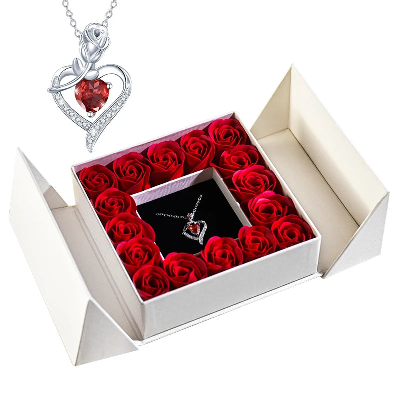 Geschenkbox mit Schmuck & Seifenrose – ideal zum Muttertag oder Jubiläum