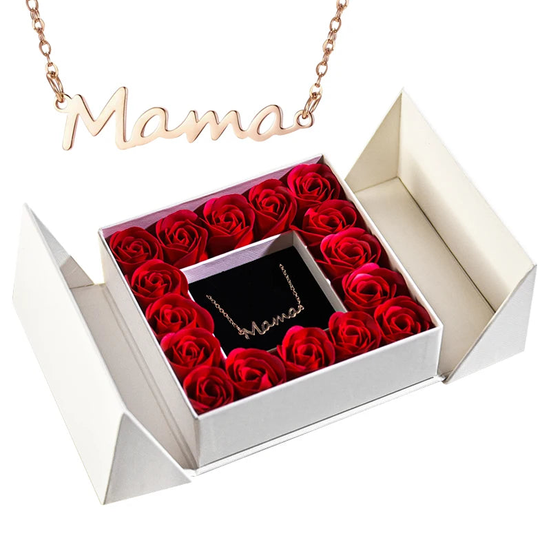 Geschenkbox mit Schmuck & Seifenrose – ideal zum Muttertag oder Jubiläum