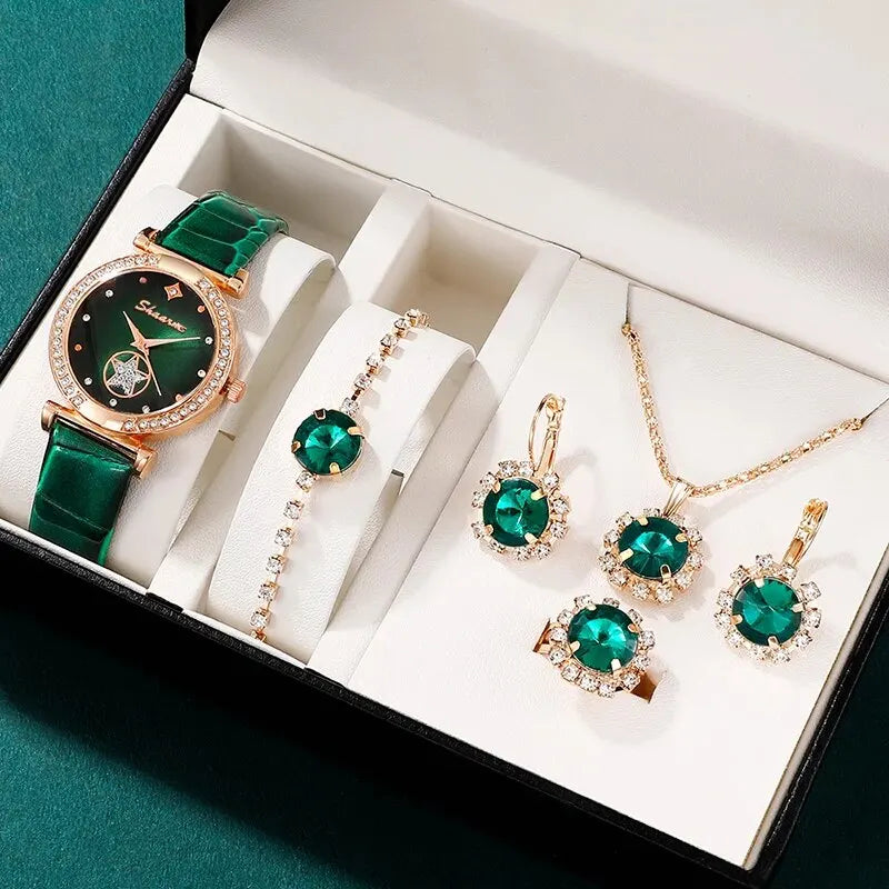 Elegantes Damen Set – Uhr & Schmuck im edlen Design