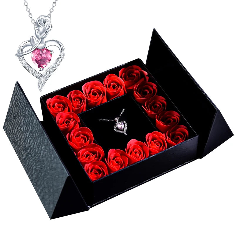 Geschenkbox mit Schmuck & Seifenrose – ideal zum Muttertag oder Jubiläum
