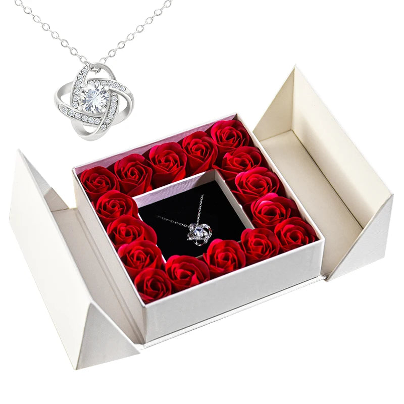 Geschenkbox mit Schmuck & Seifenrose – ideal zum Muttertag oder Jubiläum