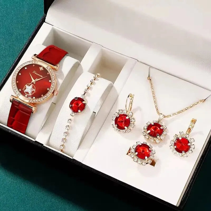 Elegantes Damen Set – Uhr & Schmuck im edlen Design