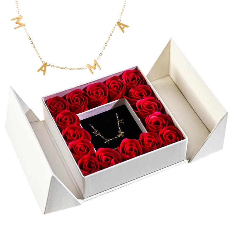 Geschenkbox mit Schmuck & Seifenrose – ideal zum Muttertag oder Jubiläum