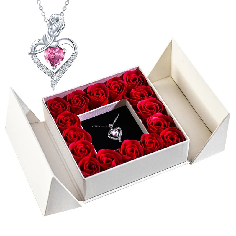 Geschenkbox mit Schmuck & Seifenrose – ideal zum Muttertag oder Jubiläum