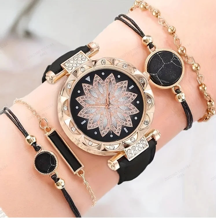 "Elegance Set – Uhr & Schmuck im Luxus-Look"