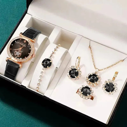 Elegantes Damen Set – Uhr & Schmuck im edlen Design