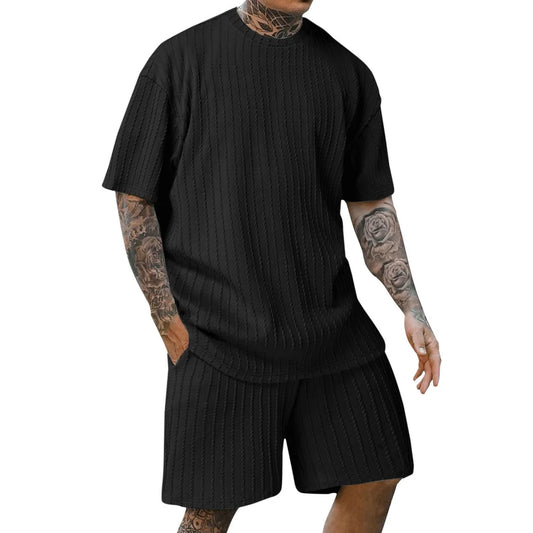 Herren Sommer-Set – T-Shirt & Shorts mit Streifen