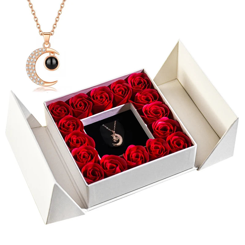 Geschenkbox mit Schmuck & Seifenrose – ideal zum Muttertag oder Jubiläum