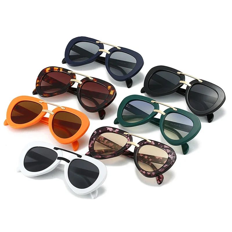 Double Bridge Sonnenbrille – Retro Style