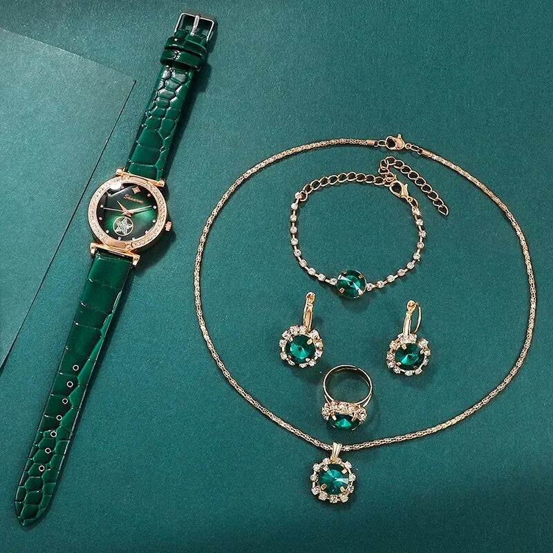 Elegantes Damen Set – Uhr & Schmuck im edlen Design