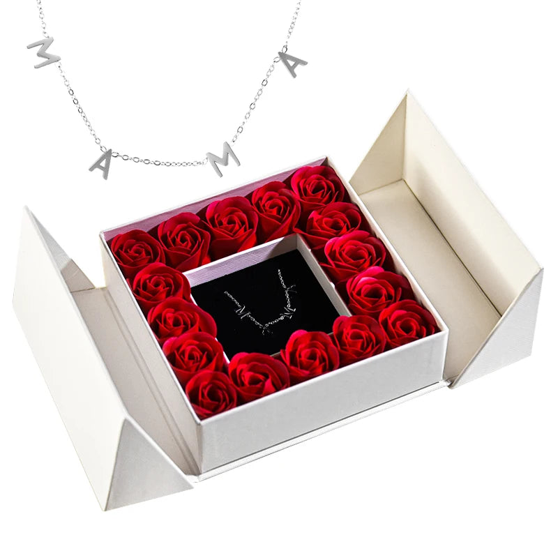 Geschenkbox mit Schmuck & Seifenrose – ideal zum Muttertag oder Jubiläum