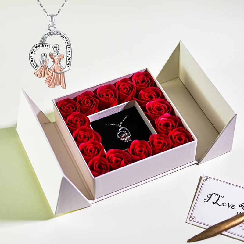 Geschenkbox mit Schmuck & Seifenrose – ideal zum Muttertag oder Jubiläum