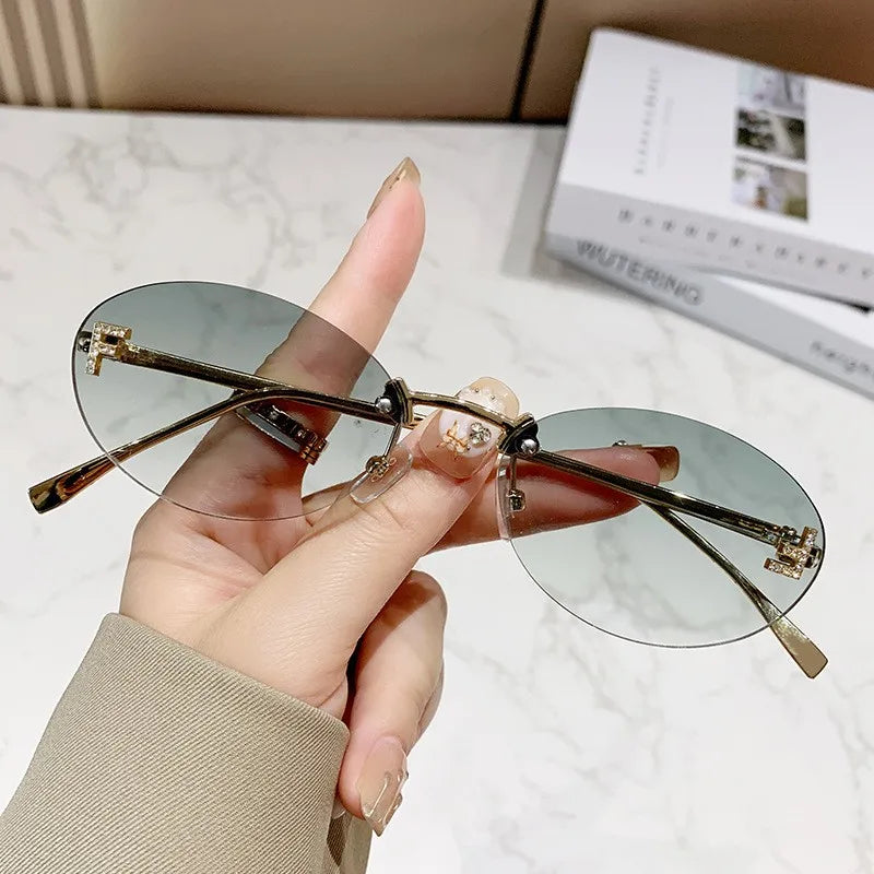 Elegant Diamond Oval Sonnenbrille