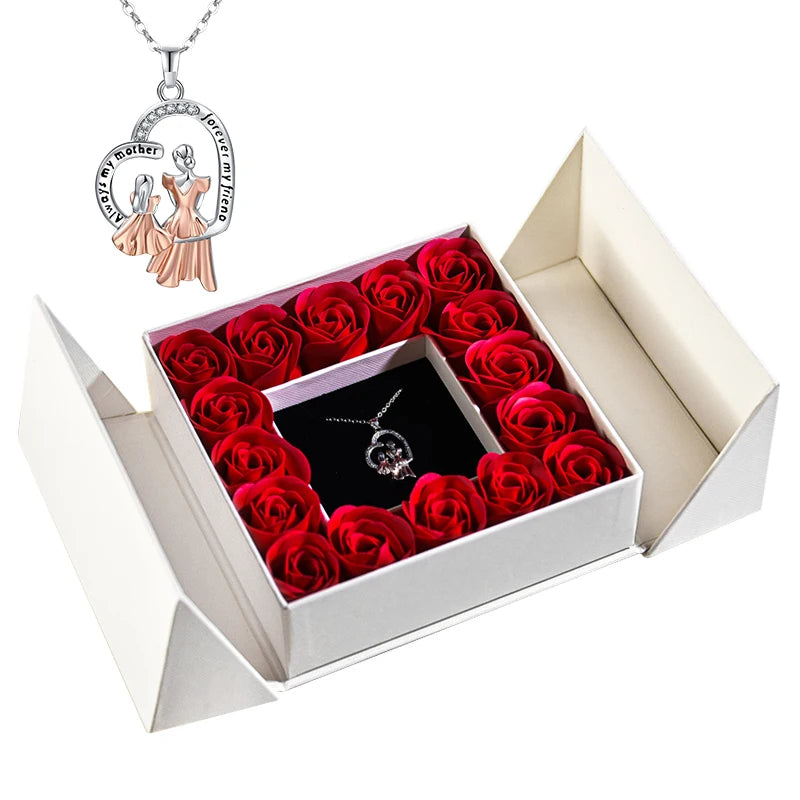 Geschenkbox mit Schmuck & Seifenrose – ideal zum Muttertag oder Jubiläum